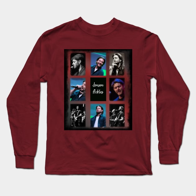 Various Faces of Jensen Ackles Long Sleeve T-Shirt by SOwenDesign